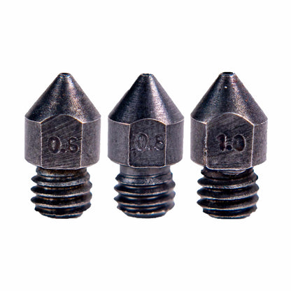 Nozzle - MK8 Hardened Steel 0.6/0.8/1.0mm - Clay Revolution