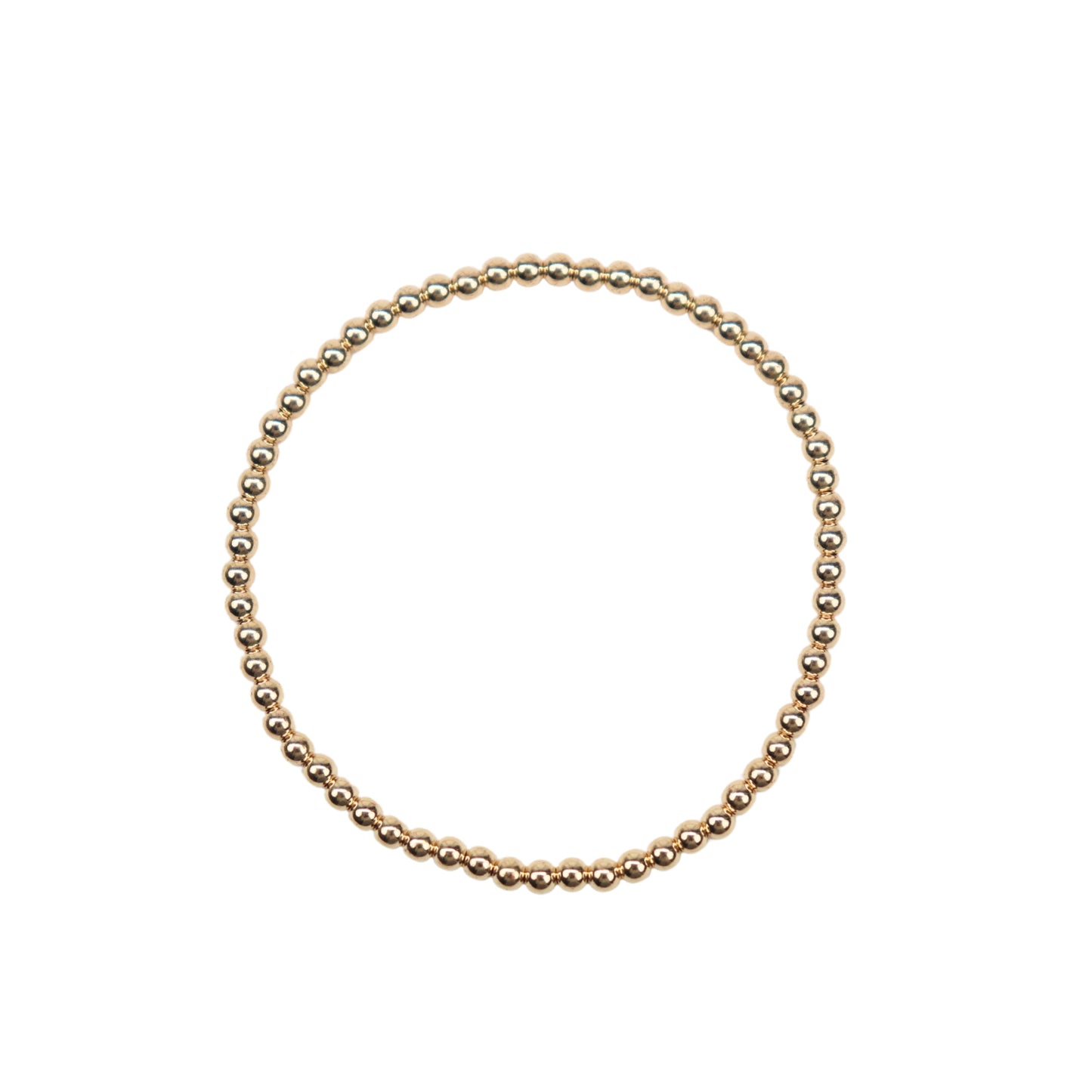 Stretchy Gold-Fill Beaded Bangle Bracelets, 14/20 Gold-Filled, 6.5" Diameter - Clay Revolution