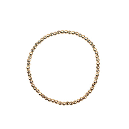Stretchy Gold-Fill Beaded Bangle Bracelets, 14/20 Gold-Filled, 6.5" Diameter - Clay Revolution