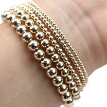 Carregar imagem no visualizador da galeria, Stretchy Gold-Fill Beaded Bangle Bracelets, 14/20 Gold-Filled, 6.5" Diameter
