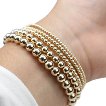 Carregar imagem no visualizador da galeria, Stretchy Gold-Fill Beaded Bangle Bracelets, 14/20 Gold-Filled, 6.5" Diameter