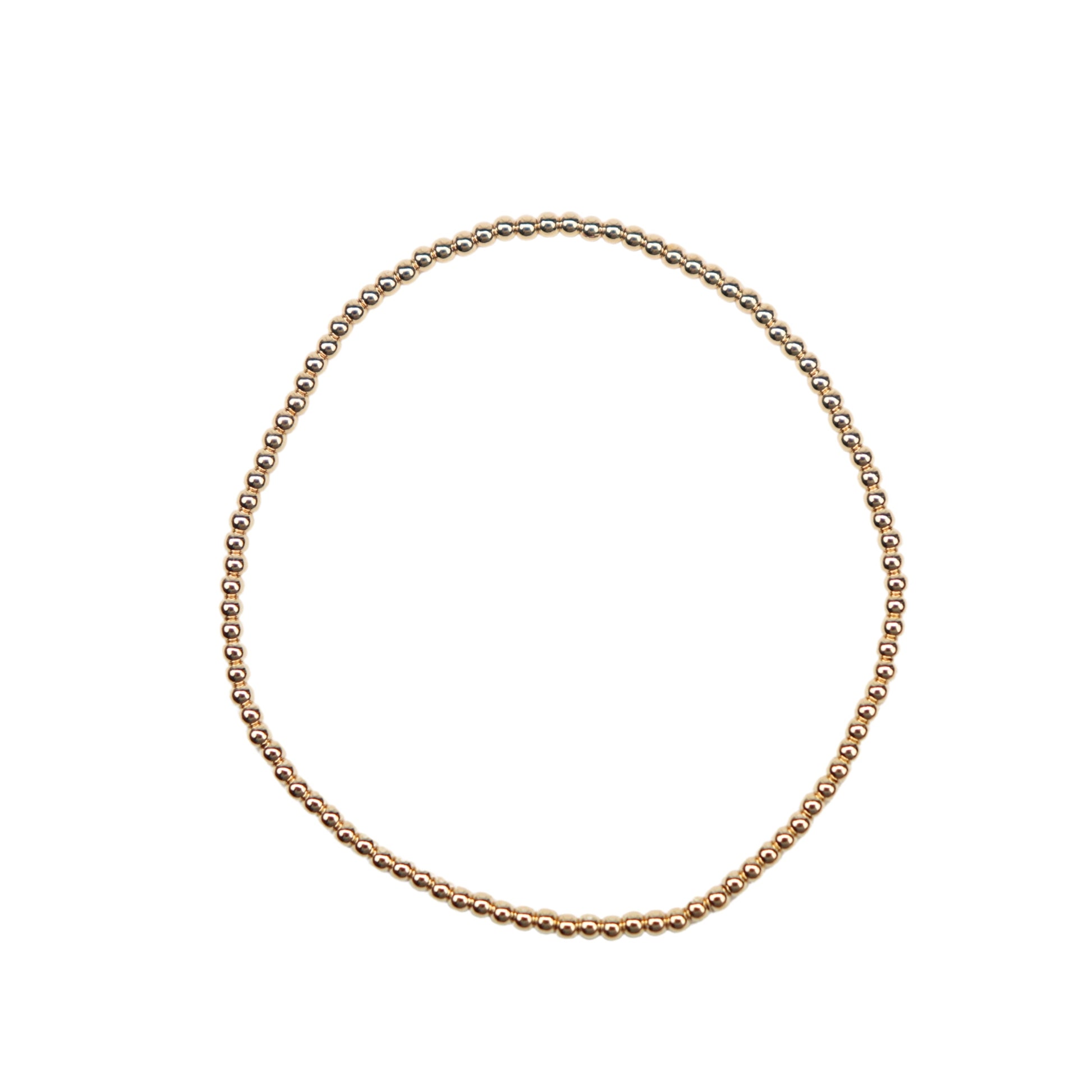 Stretchy Gold-Fill Beaded Bangle Bracelets, 14/20 Gold-Filled, 6.5" Diameter - Clay Revolution