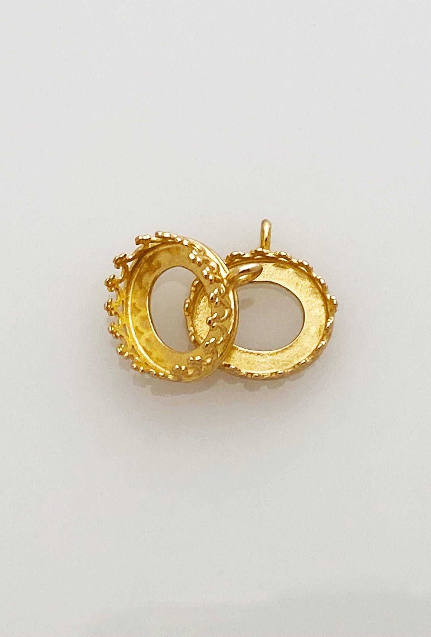 10x12mm Brass Fancy Bezel w/ loop - ClayRevolution