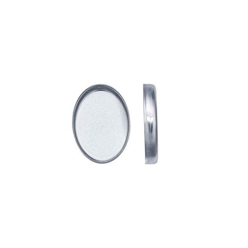 8x10mm Sterling Silver Bezel Oval 2 pack - ClayRevolution