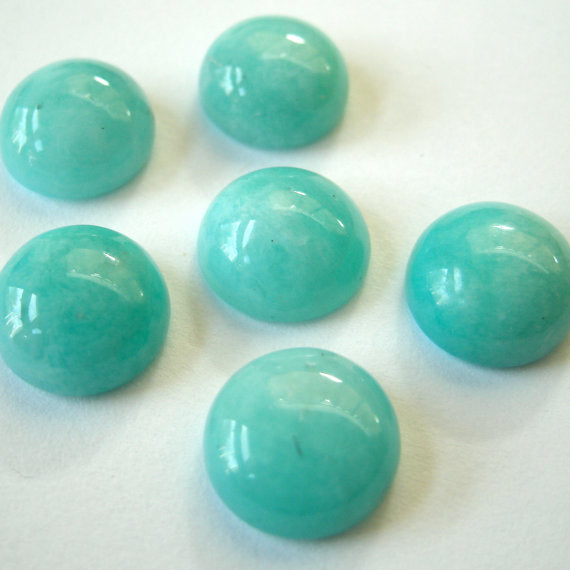 Amazonite Cabachon Round 8mm - ClayRevolution