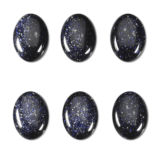 Blue Goldstone Oval Cabochon - ClayRevolution