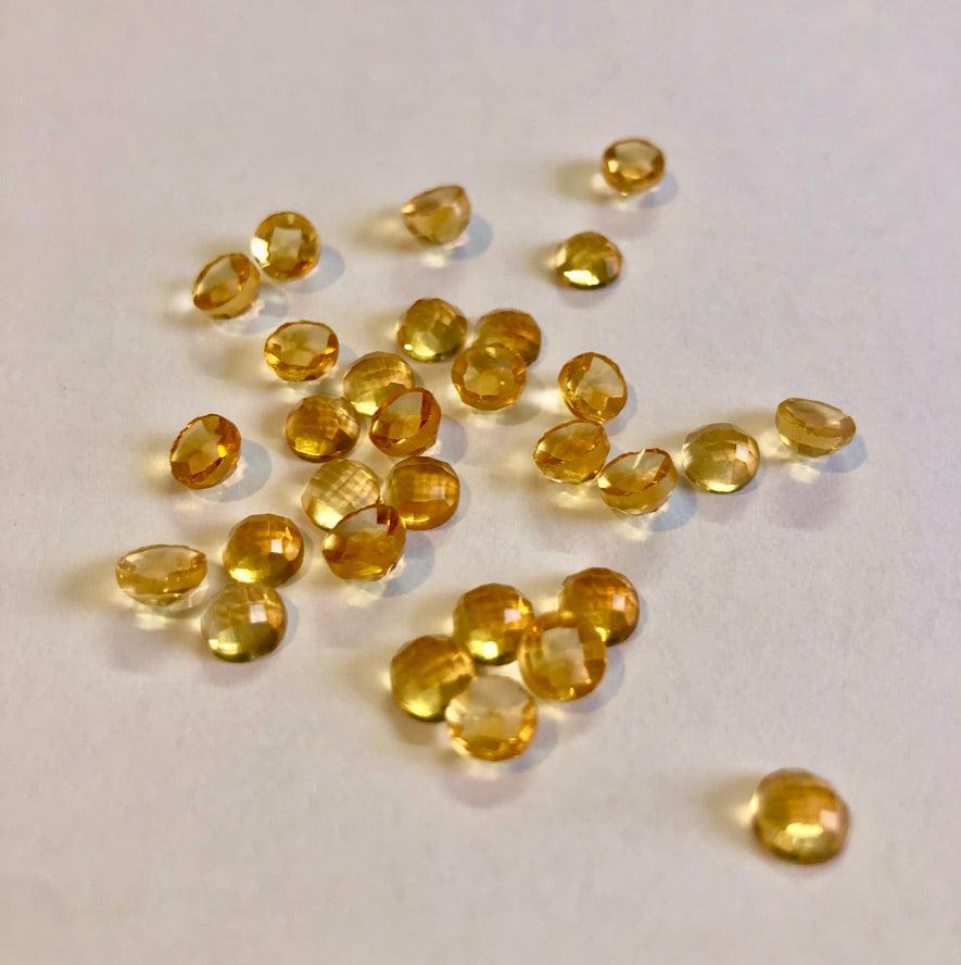 Citrine Faceted Cabochon Round 5mm - ClayRevolution
