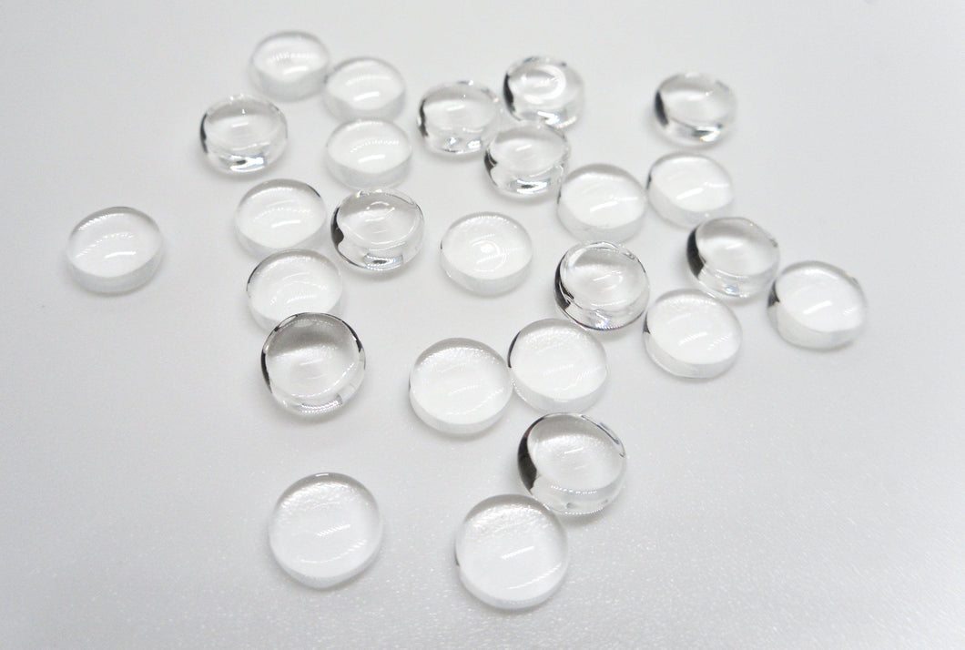 Clear Glass Round Cabochon - ClayRevolution