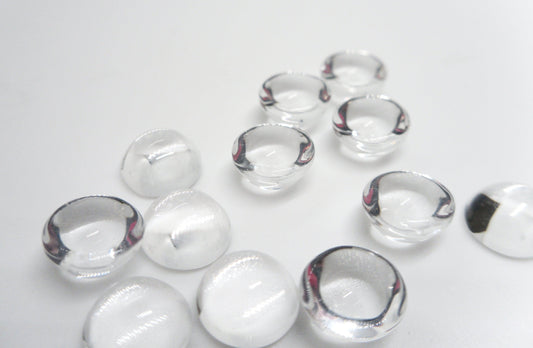 Clear Glass Round Cabochon - ClayRevolution