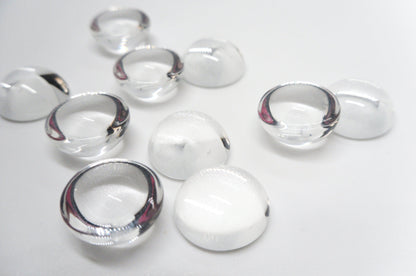 Clear Glass Round Cabochon - ClayRevolution