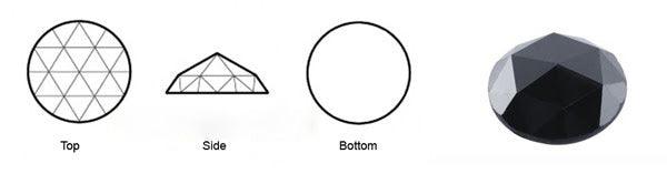 Cubic Zirconia CZ 8mm Rose Cut Flat Back - ClayRevolution