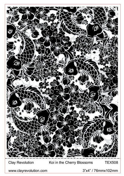 Koi in the Cherry Blossoms Texture Sheet - ClayRevolution
