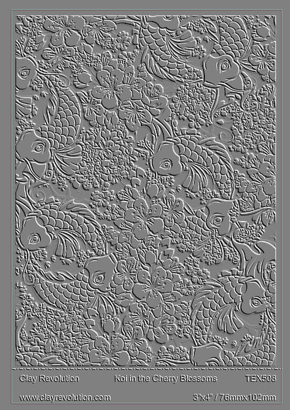 Koi in the Cherry Blossoms Texture Sheet - ClayRevolution