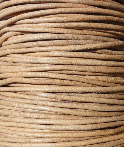 Round Leather 1mm Natural Color 6 feet - ClayRevolution