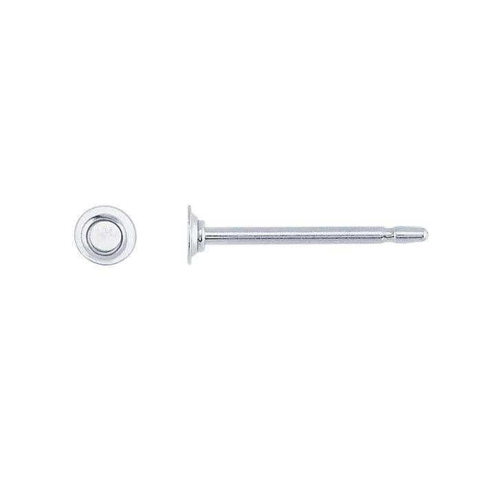 Sterling Silver Earring Post Pair 2.5mm Pad - ClayRevolution